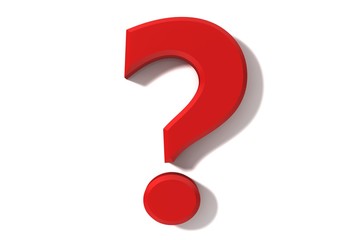 question mark 3d red interrogation point sign symbol icon isolated on white background
