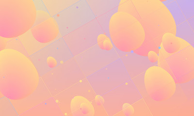 Happy Easter banner background. Easter eggs in futuristic style. Design for holiday flyer, poster, party invitation.