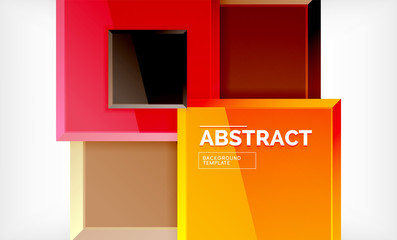 Square abstract background, glossy geometric design