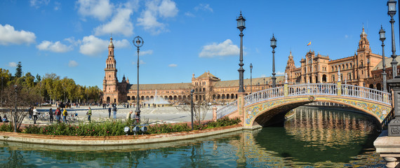 Plaza of Spain in Seville, panorama.