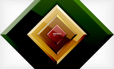 Square abstract background, glossy geometric design