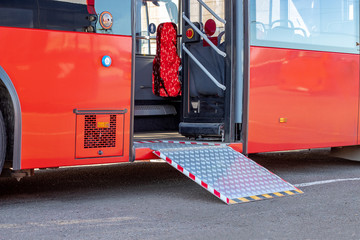 disabled access ramp, passenger bus
