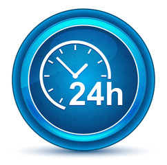 24 hours clock icon eyeball blue round button