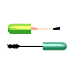 Eye lash tube illustration. Makeup, black, eye lash. Aloe vera product concept. Vector illustration can be used for topics like beauty salon, cosmetics, self care