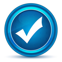 Checkmark icon eyeball blue round button