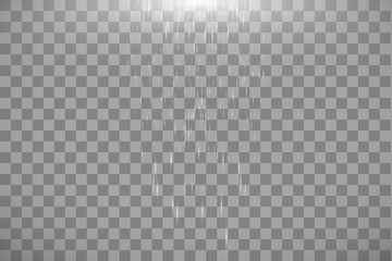 Vector white glitter wave on transparent background illustration.