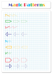 Continue the pattern with crayons or felt-tip pens