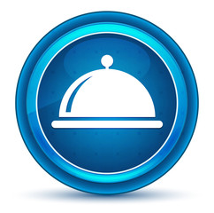 Food cover icon eyeball blue round button