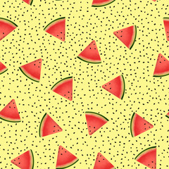Seamless pattern with watermelon (yellow)