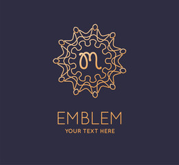 Cosmetics, Spa, Beauty salon,  Decoration, Boutique Floral logo. Luxury, Business, Royal Jewelry, Hotel Logo. Interior Icon. Resort and Restaurant Monogram. Vector.