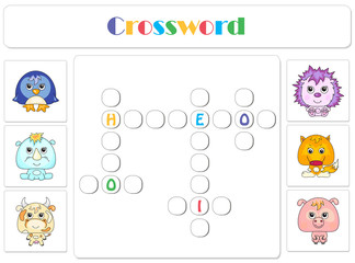 English for kids. Animals crossword