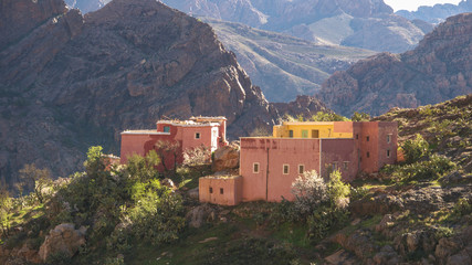 Fototapeta na wymiar colorful houses of Berber village, Morocco 