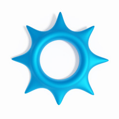 3d rendering of blue metal ring