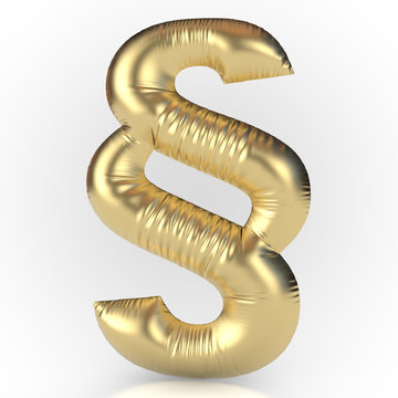 Paragraph aufgeblasen und goldfarben