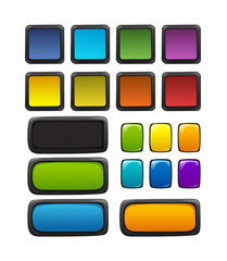 Vector set colored buttons with frame