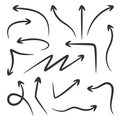 Set of hand drawn arrows