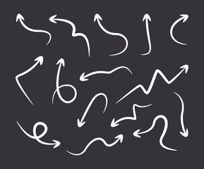 Set of hand drawn arrows