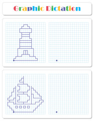 Naklejka premium Copy the graphic picture. Worksheet for kids
