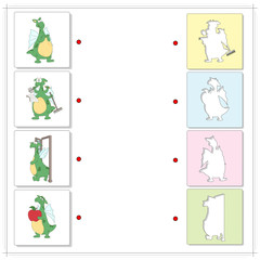Cartoon green dragons. Irregular verbs do, be, come and have. Educational game for kids
