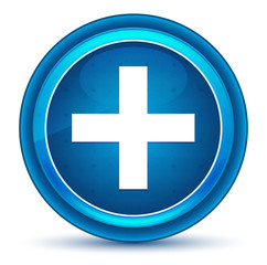 Obraz premium Plus icon eyeball blue round button