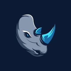 Rhinoceros Esport Mascot Logo Template For Gaming Team © gilz_r