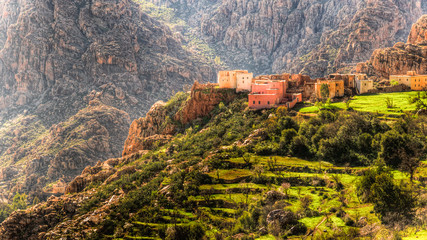 ancient Berber village in the mountains of Morocco