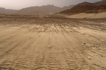 Fototapeta na wymiar Wellenmuster im Sand 