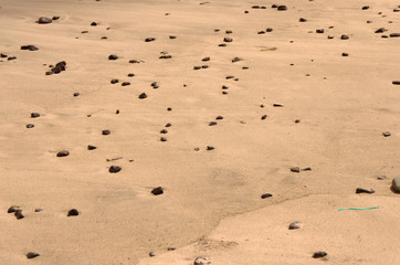 Schwarze Steine am Strand