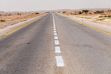 Road through the Negev desert