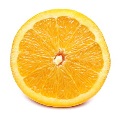 Half fresh orange isolated on white background 