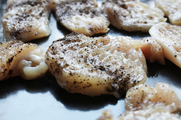 raw chicken chops with spices handmade cooking