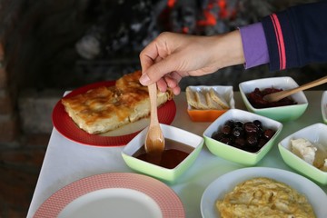 traditional turkish breakfast.turkey