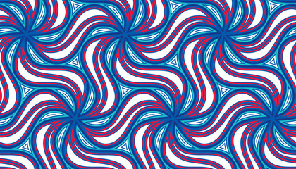 Fototapeta premium Seamless pattern with rotating figures. Optical illusion of movement of forms in space.