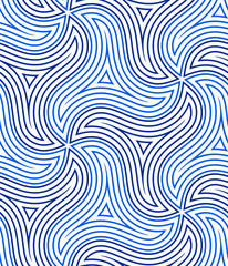 Seamless pattern with rotating figures. Optical illusion of movement of forms in space.