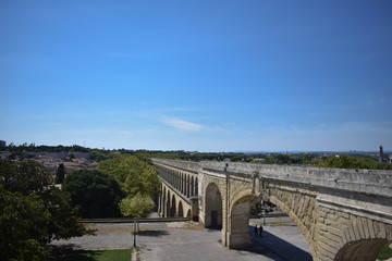 The aqueduct of Saint-Clément in Montpellier, France, near the Arch of Triumph