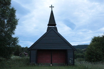 old isolated wooden church