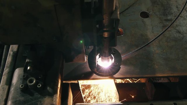 Close-up Top View Of A Laser Cutting Machine