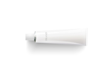 Cream on white background. Empty white background. Cream tube. Clean empty product mockup template. Fresh food. Technology concept vector design.