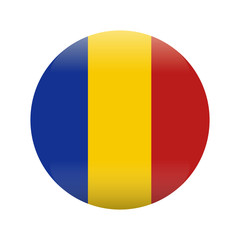 Romania Flag. Ink painted abstract Romania Flag. Hand drawn style illustration with a grunge effect and splashes on white background. Brush painted Romania Flag. Vector illustration.