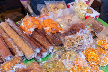 dry fruit on a plastic bag