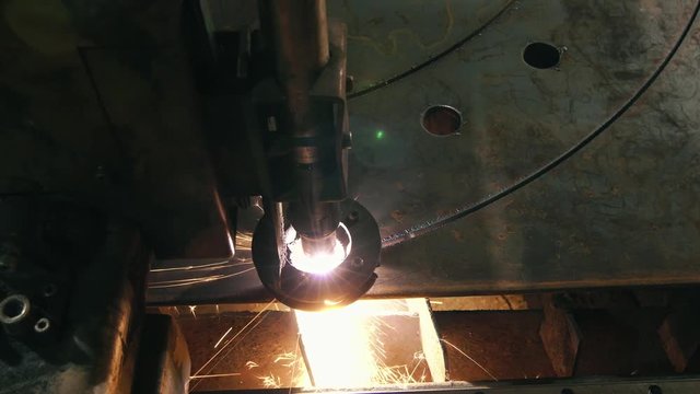 Close-up Top View Of A Laser Cutting Machine