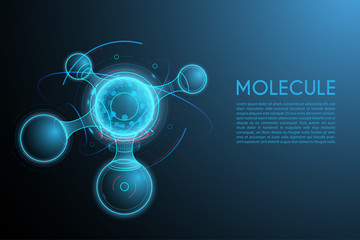 molecule with futuristic interface
