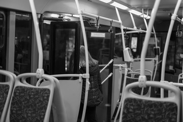 in the evening they let the bus go, people rush home