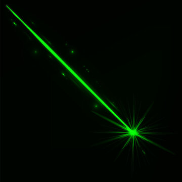 Abstract red laser beam. Isolated on transparent black background. Vector illustration,