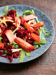 Beet and Rhubarb Salad