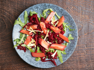 Beet and Rhubarb Salad