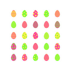 Set of easter eggs. Vector illustration.