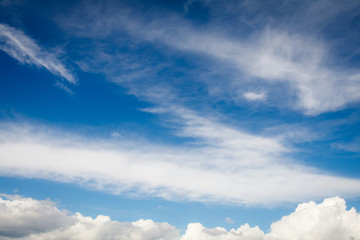 Blue sky with white clouds.