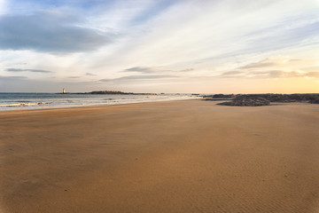 Sunset in North Berwick beach, Scotland.