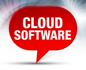Cloud Software Red Bubble Background